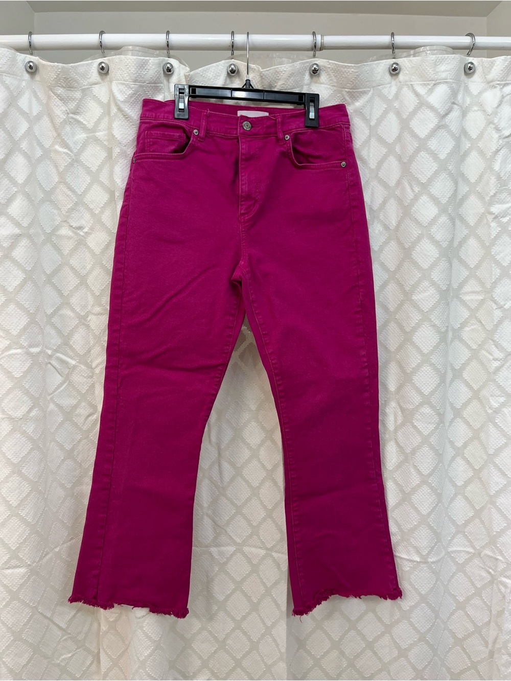 LOFT Magenta Wide-Leg Jeans